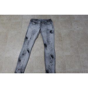 Express jeans size 9 gray with black paint splatter Zelda Ultra Skinny EUC CUTE